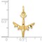 10K Yellow Gold Airplane Charm Jewelry FindingKing New 20 X 16mm